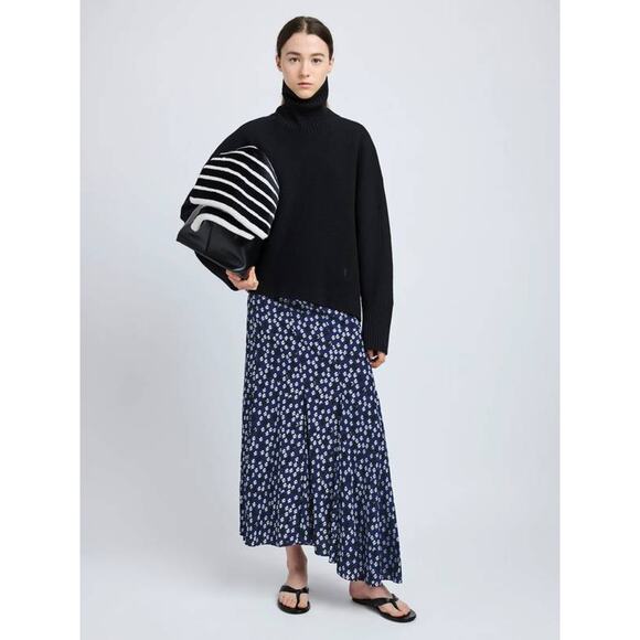 Proenza Schouler Joelle Midi Skirt in Navy Multi 4 - Picture 1 of 5